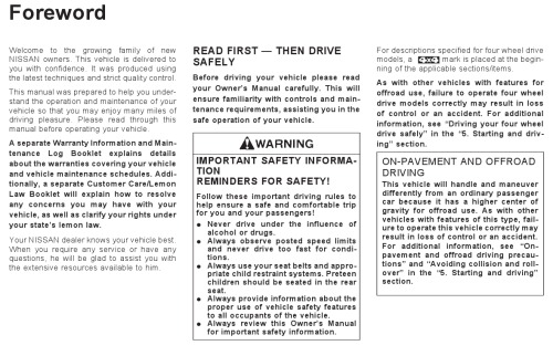 99 98 Nissan pathfinder user manual