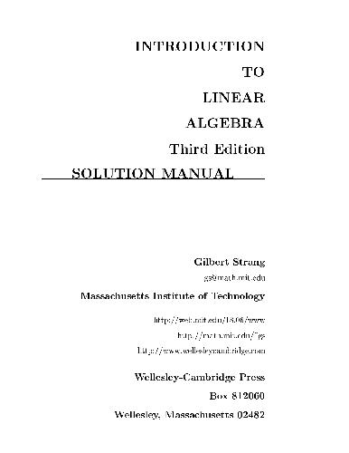 Introduction to Linear Algebra