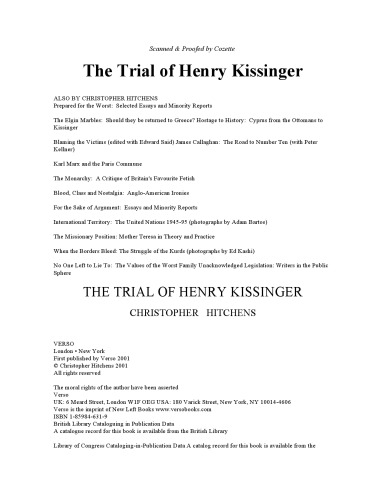 The Trial of Henry Kissinger
