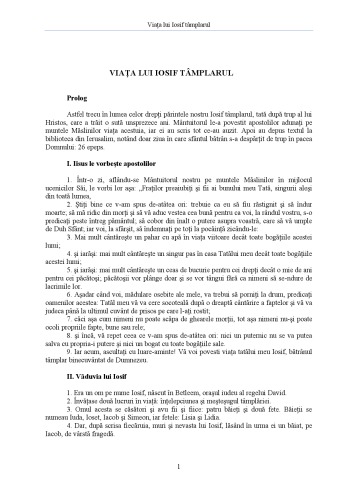 Evanghelii Apocrife - Viaţa lui Iosif tâmplarul