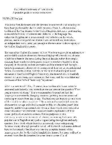 The Oxford Dictionary of New Words: A Popular Guide to Words in the News
