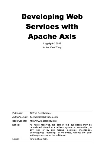 Developing Web Services with Apache Axis