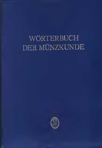 Worterbuch der Munzkunde