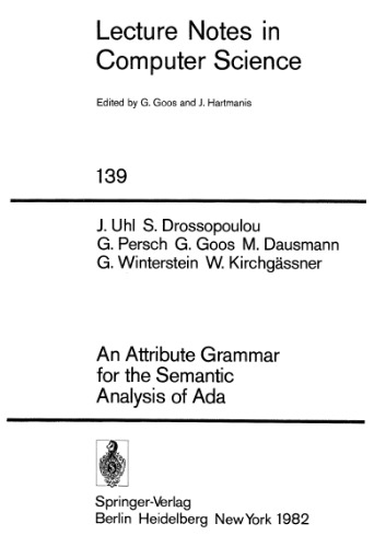 An Attribute Grammar for the Semantic Analysis of Ada