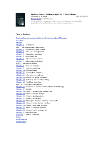 Business Process Implementation for It Professionals and Managers