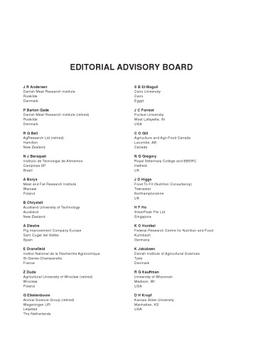 Encyclopedia of meat sciences