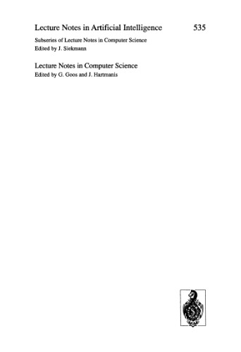 Fundamentals of Artificial Intelligence Research: International Workshop FAIR '91 Smolenice, Czechoslovakia, September 8–13, 1991 Proceedings