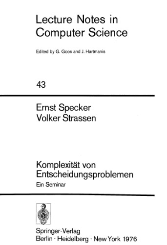 Komplexität von Entscheidungsproblemen Ein Seminar