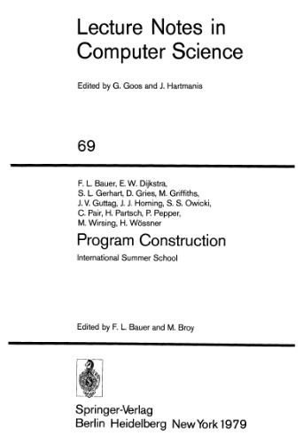 Program Construction: International Summer School