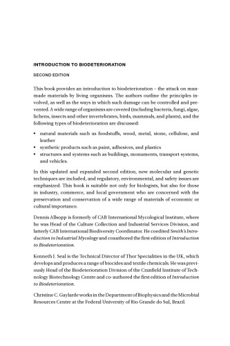 Introduction to biodeterioration