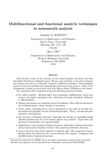 Multifunctional and functional analytic techniques in nonsmooth analysis