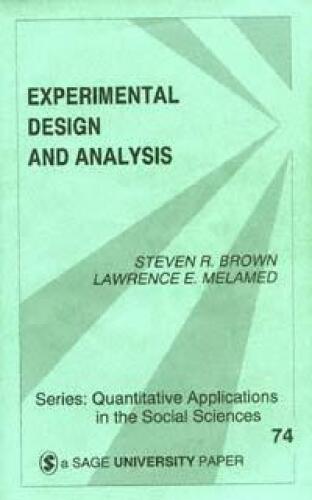 Experimental Design and Analysis
