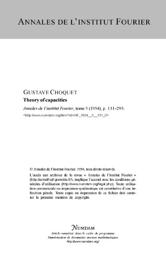 Theory of capacities