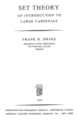 Set theory. An introduction to large cardinals
