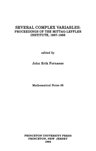 Several complex variables