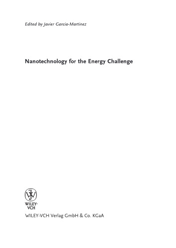 Nanotechnology for the energy challenge
