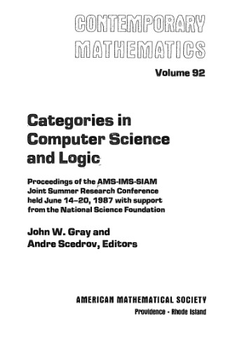 Categories in computer science and logic