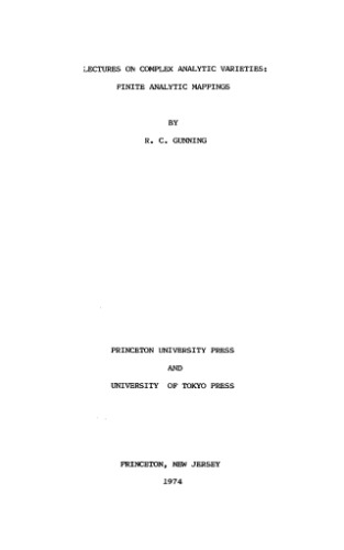 Lectures on complex analytic varieties: Finite analytic mappings