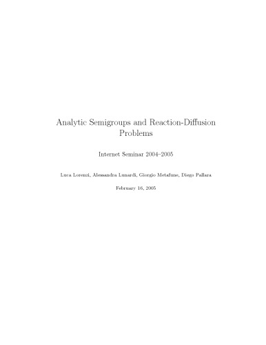Analytic semigroups and reaction-diffusion problems