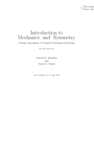 Introduction to mechanics and symmetry