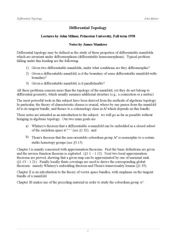 Differential topology