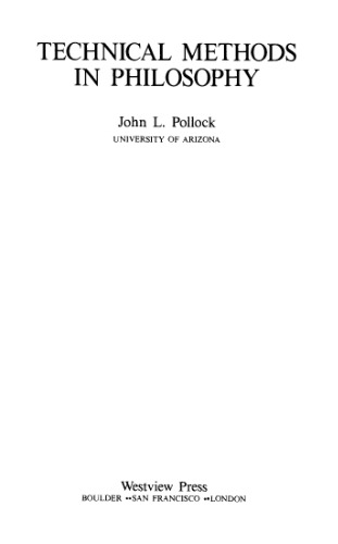 Technical methods in philosophy