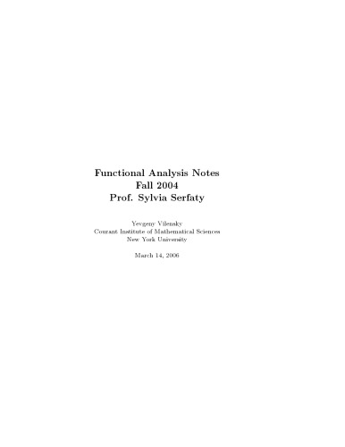 Functional analysis notes