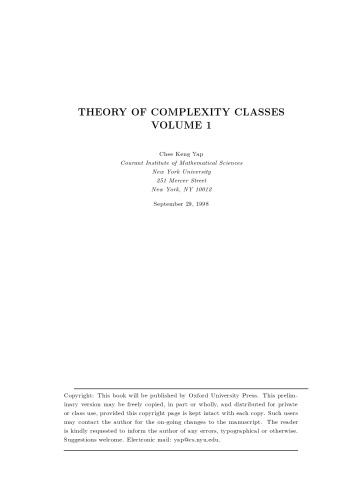 Theory of complexity classes.