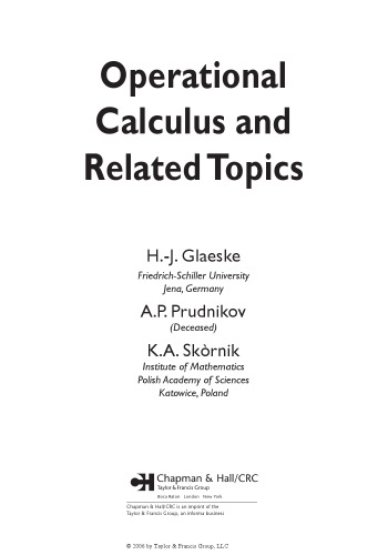 Operational calculus and related topics