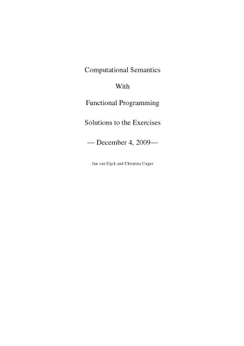 Solutions for Computational Semantics with Functional Programming