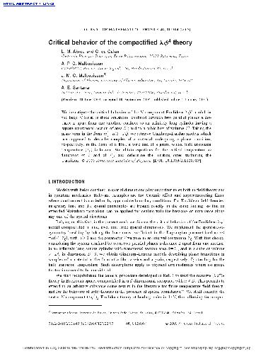 Critical behavior of the compactified lf4 theory