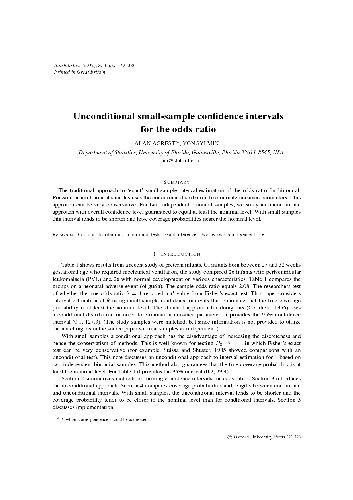 Unconditional small-sample confidence intervals for the odds ratio