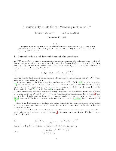 A multiplicity result for the Yamabe problem on S n