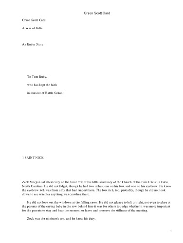 A War of Gifts: An Ender Story