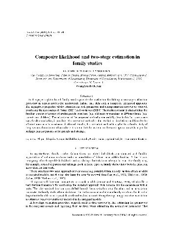Composite likelihood and two-stage estimation in family studies
