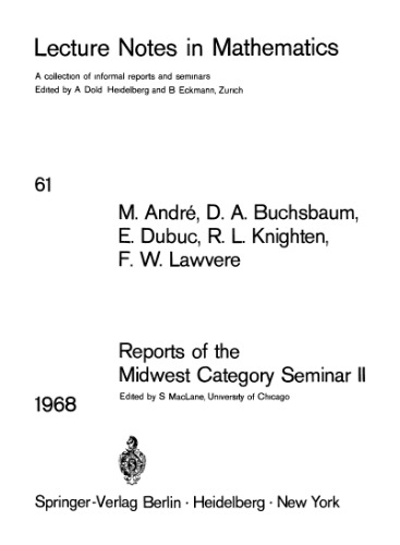 Reports Of The Midwest Category Seminar Ii