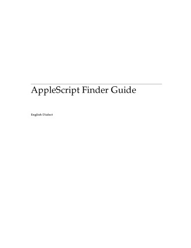 AppleScript Finder Guide