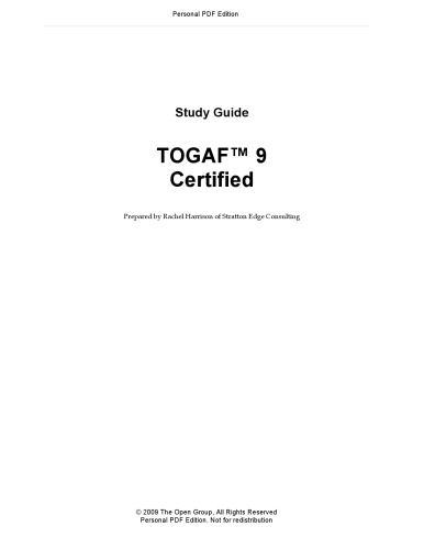 TOGAF 9 Certified Study Guide