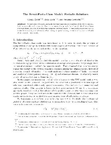 The Fermi-Pasta-Ulam model Periodic solutions