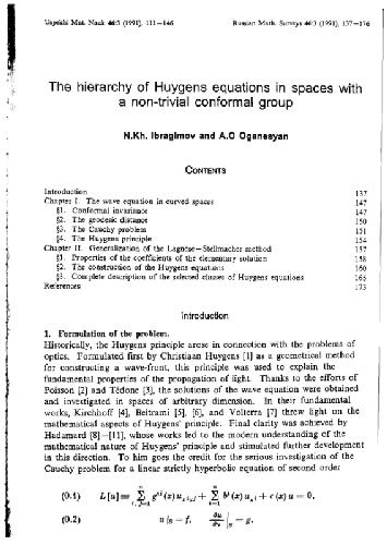 Hierarchy of Huygens equations in spaces with a nontrivial conformal group