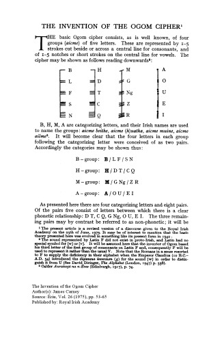 The Invention of the Ogom Cipher