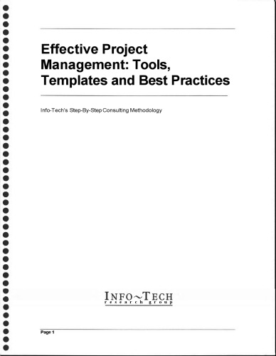 Effective Project Management: Tools, Templates and Best Practices