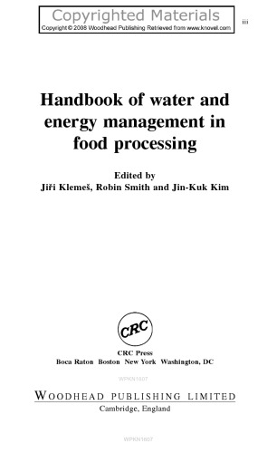 Handbook of Water and Energy Management in Food Processing