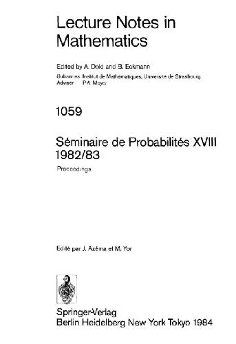 Seminaire De Probabilites XVIII 1982/83