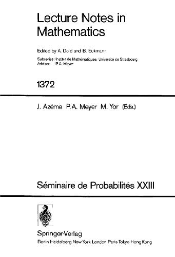 Seminaire de Probabilites XXIII