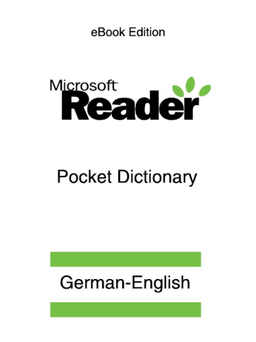 Microsoft German-English Pocket Dictionary