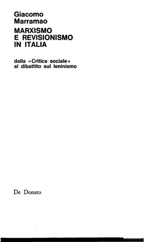 Marxismo e revisionismo in Italia. Dalla «Critica sociale» al dibattito sul leninismo