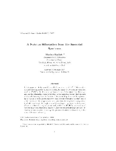 A note on bifurcation from the essential spectrum