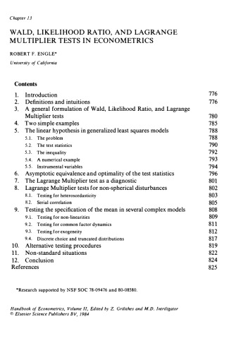 Handbook of Econometrics, Volume 2
