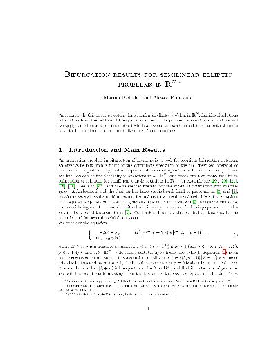 Bifurcation results for semilinear elliptic problems in RN